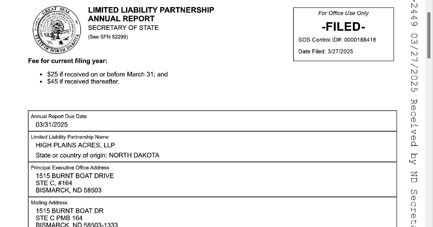 High Plains Acres LLP